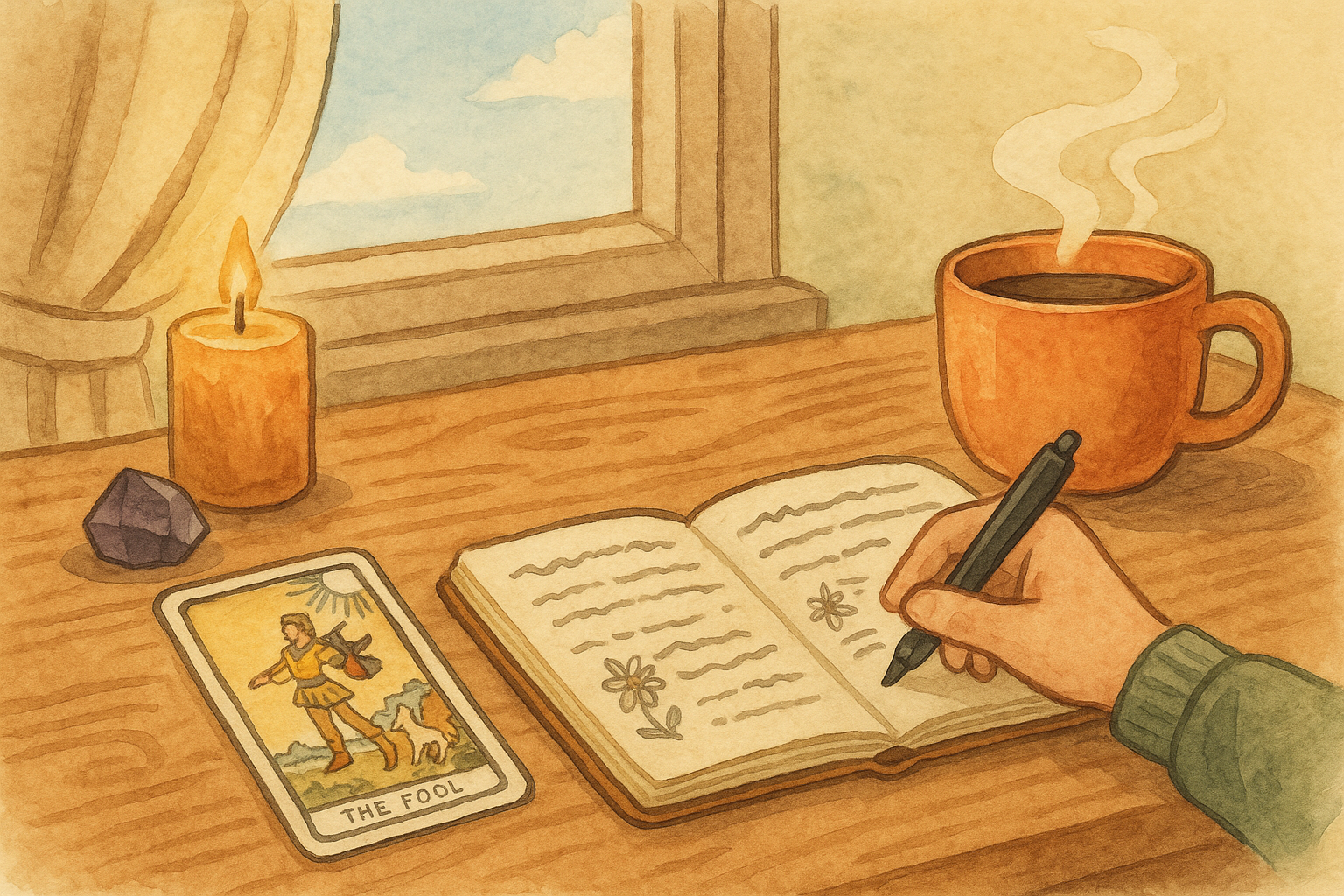 Using a single tarot card as a journaling prompt